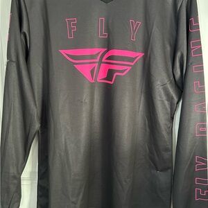 Women's Black and Pink Top
